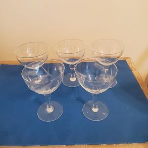 Crystal glassware, set of 5, Price is for 5.